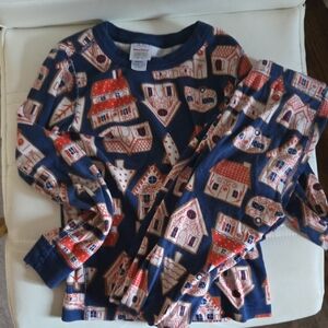 Hanna Andersson Blue and Red House Print Long Sleeve Pajamas 8
